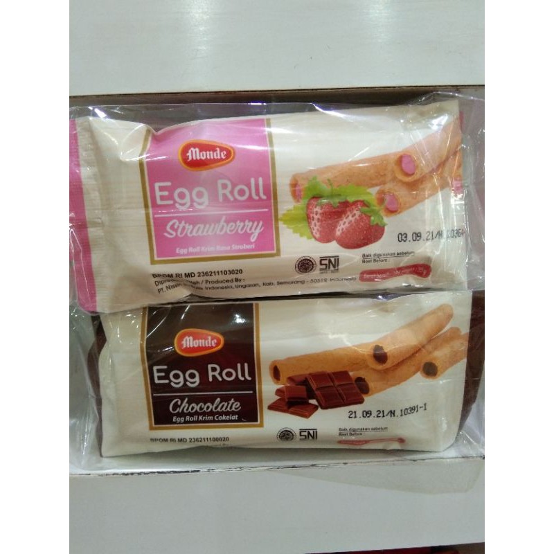 

Monde Egg Roll krim rasa strawbery dan krim coklat 35gr x 10pcs