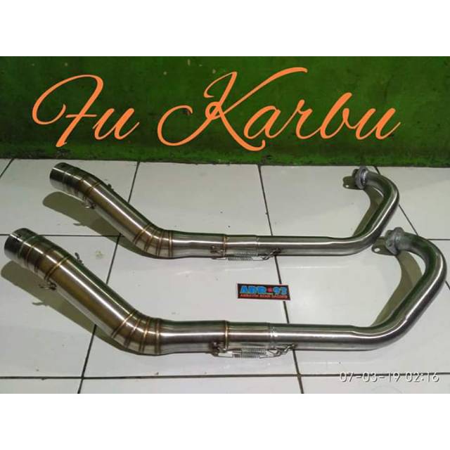 Leher knalpot racing stenlis fu karbu