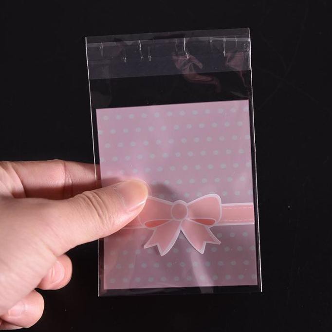 

8X13Cm Plastik Kue Roti Snack Cookies Candy Craft Souvenir P/B Bow