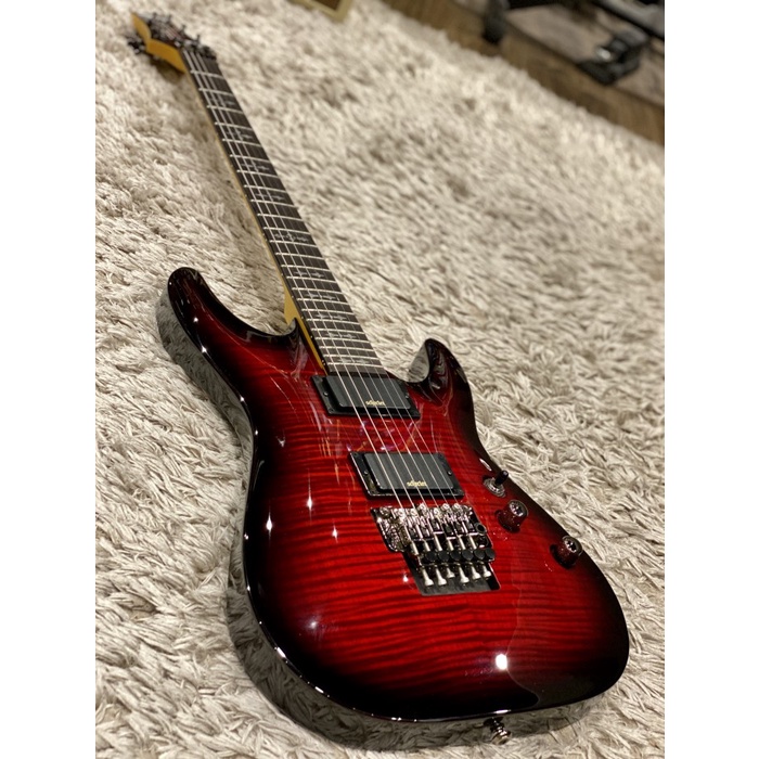 {suhadistore} Schecter Demon-6 FR Flamed Maple Top in Crimson Red Burst Diskon
