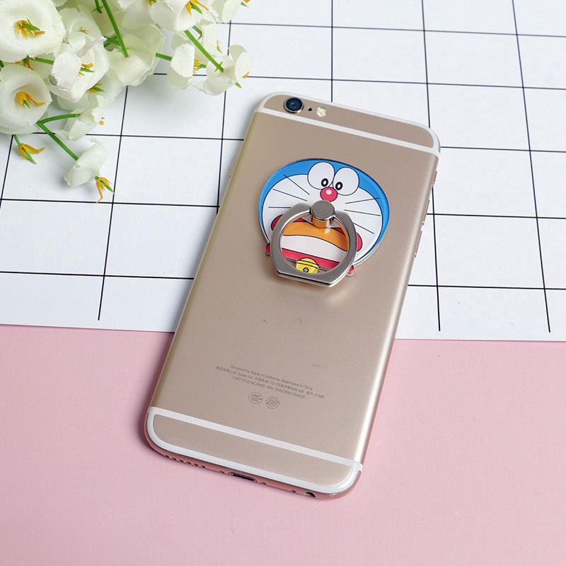 Kawaii Doraemon Cartoon Smartphone Ring Support Universal Metal Finger Ring Cute Mobile Phone Holder Stand Rings