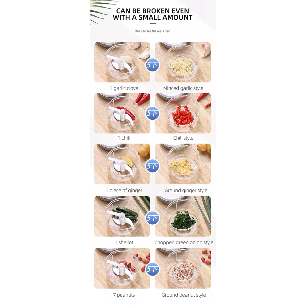 ECOCO Multifunctional Food Processor (Small) - Chopper grinder manual penggiling bumbu daging