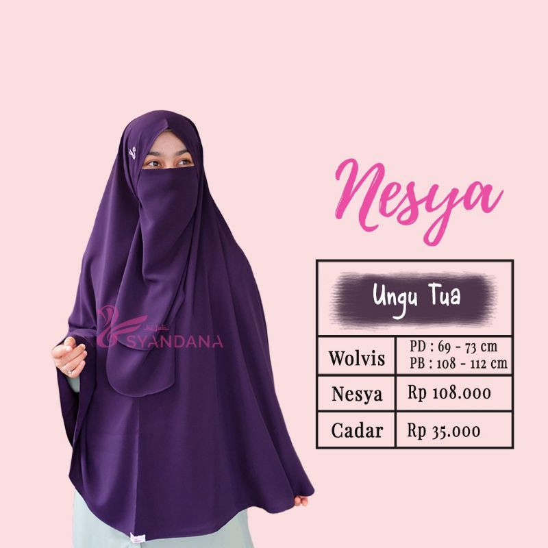 Hijab Kerudung Khimar Nesya Ungu Tua