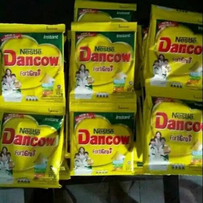 Dancow Sachet coklat Fortigro 27 Gram Per Renceng