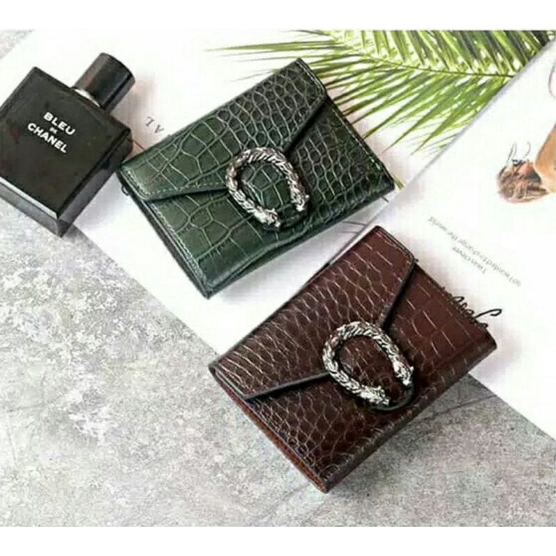 Dompet Lipat Wanita Simple/Dompet Kulit Buaya Dompet Saku IMPORT/Dompet Kancing/Dompet Kartu Koin
