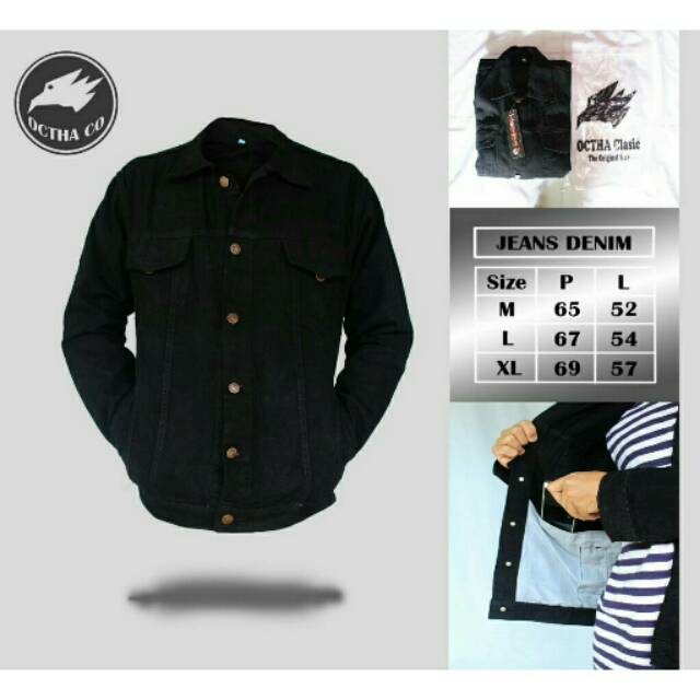 Jaket Jeans Levis Denim Pria Cowok Wanita Cewek Black Hitam Original Murah Keren