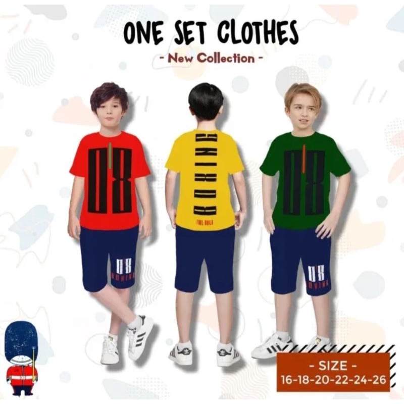 London Kids Jumbo baju setelan anak laki-laki celana kaos spandex size 22 24 26 usia 11 12 13 tahun 