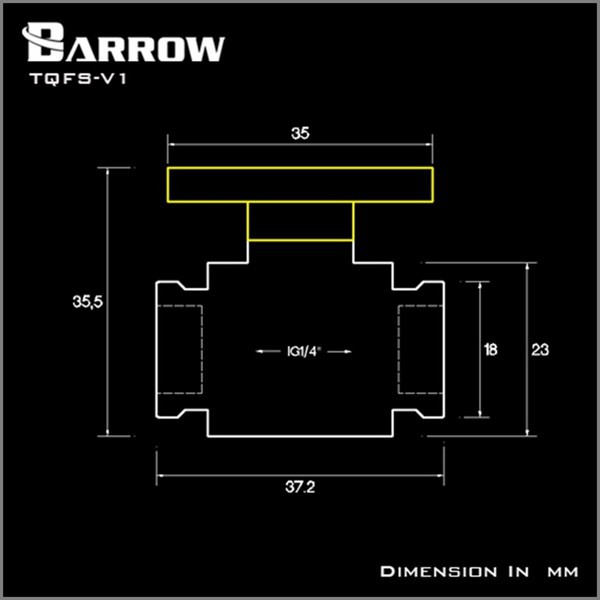 BARROW TQFS-V1 G1/4 Mini Valve With ABS Handle - Black