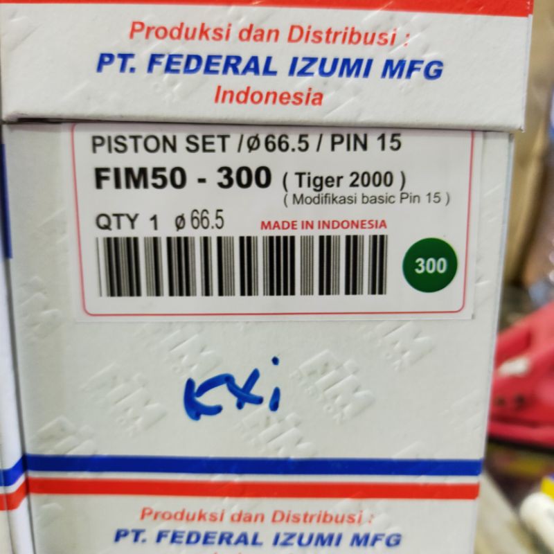 PISTON SEHER KIT SET FIM 50 ukuran 63,5 64 64,5 65 65,5 66 66,5 mm pen pin 15 mm HONDA TIGER 2000-OS 300