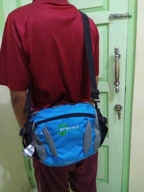 Tas Selempang Gravell Bisa Pinggang Travel Pouch Waistbag Bodypack