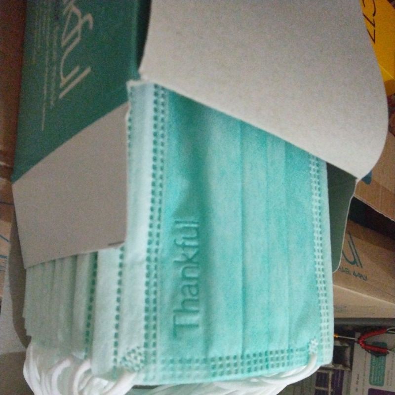 Thankful masker earloop 4ply - masker medis 3 ply isi 50 pcs