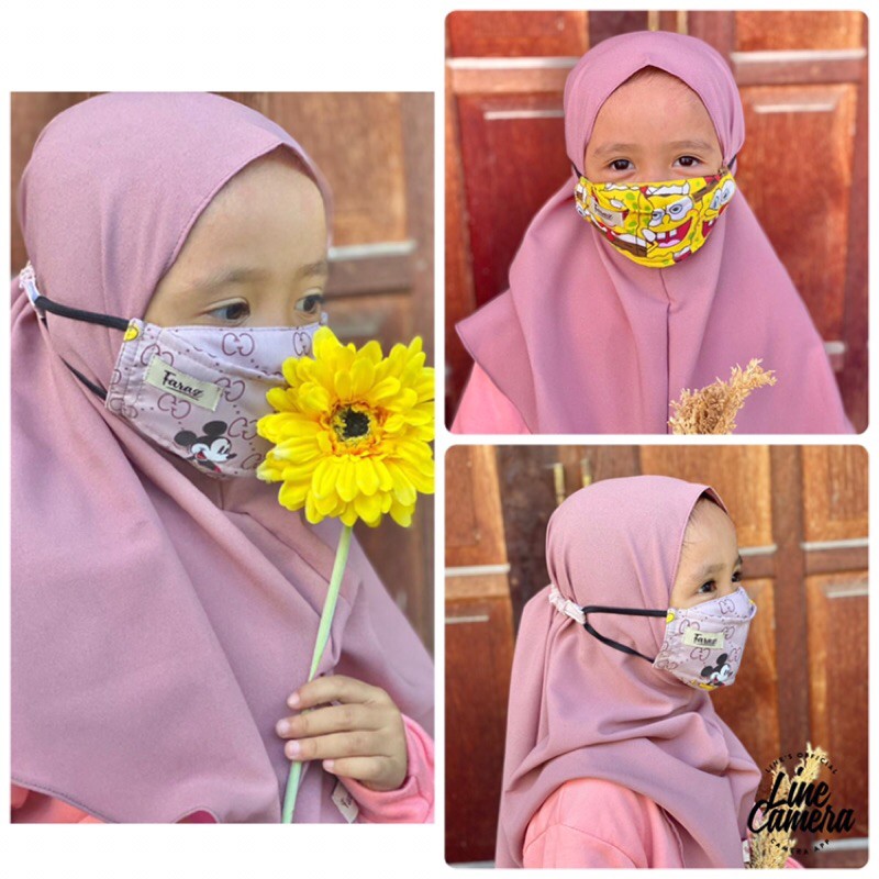 MASKER ANAK HIJAB KARTUN BY FARAZ