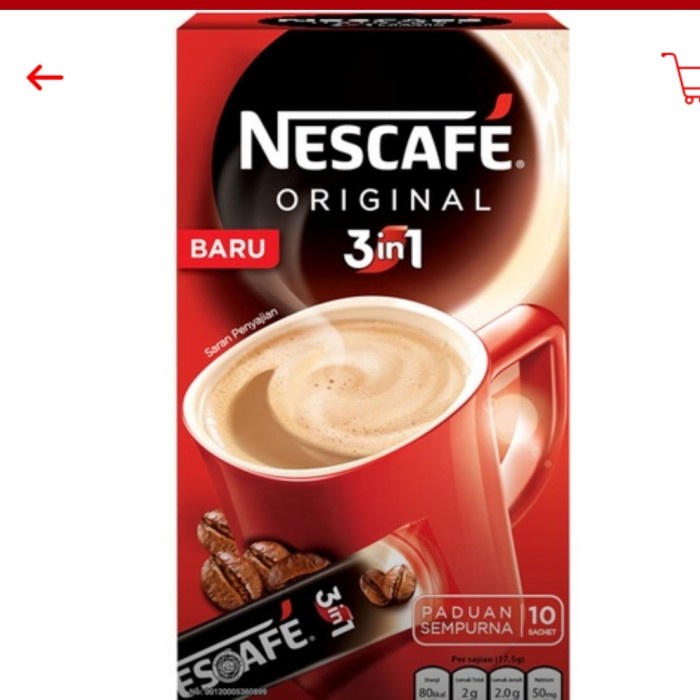 

minuman kopi nescafe 3 in 1 original saset seduh 17,5gr (10pc)