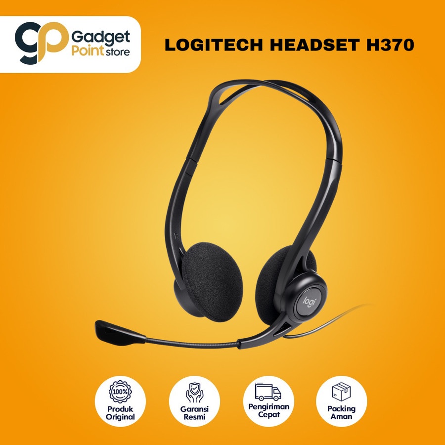 Headset | Headphone Logitech H370 USB with Audio Digital - Garansi 1 Tahun