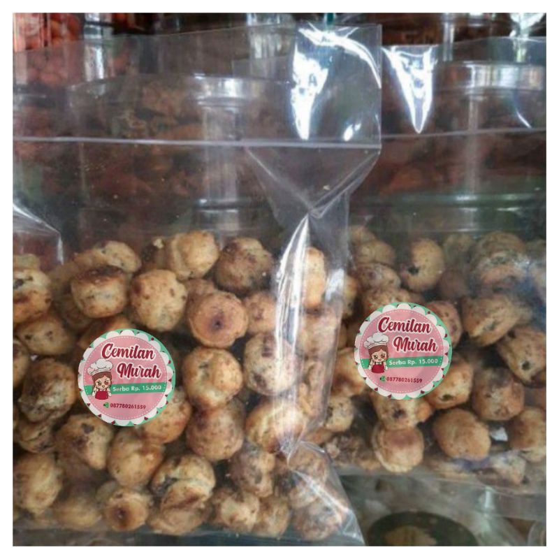 

soes mini cruncy snack isi coklat 250 gr Snack soes coklat