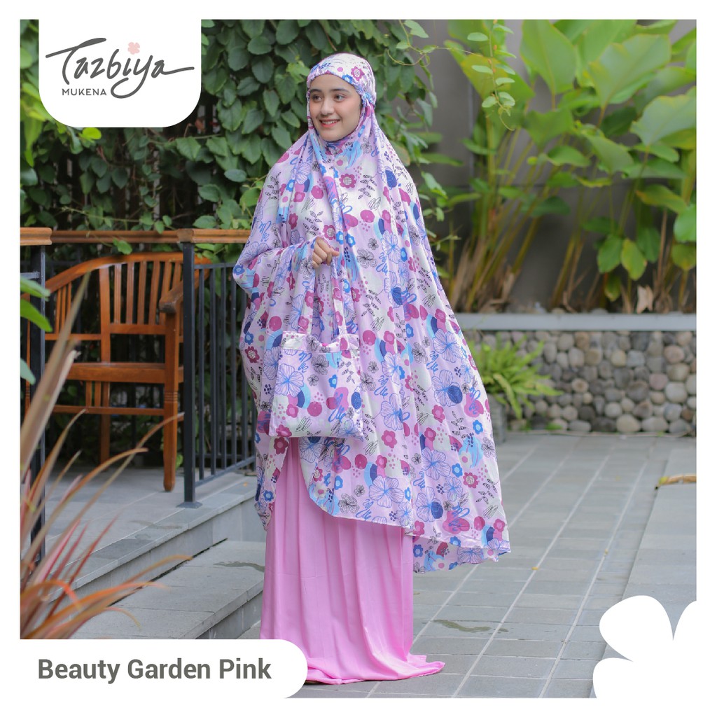 MUKENA TAZBIYA KOMBINASI BEAUTY GARDEN PINK Mukena Jumbo