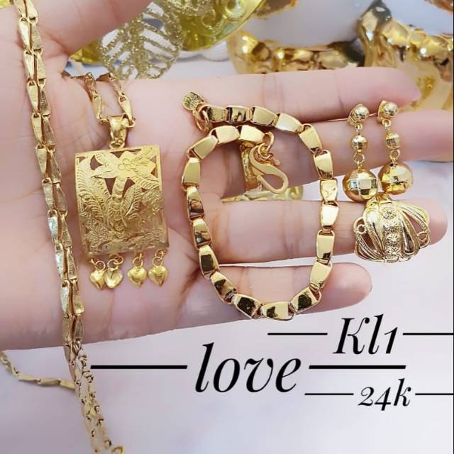 Xuping set perhiasan lapis emas 24k 1008