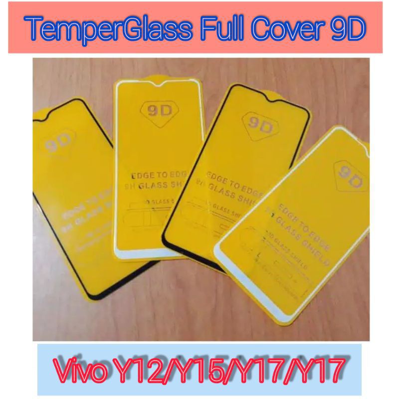 TEMPERED GLASS TG ANTI GORES FULL VIVO Y12 Y15 Y17 Y19 2019 LIST HITAM ORIGINAL