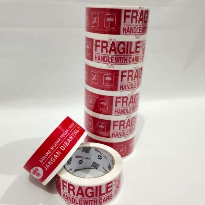 

LAKBAN FRAGILE MERAH PUTIH 1 DUS 72 ROLL 48MM X 100 Yard