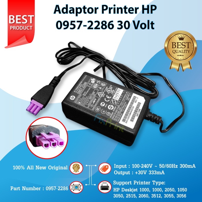 Adaptor Printer HP Deskjet 2060 1050 D2566 D2666 D2000 D1000 2050 k209 30v 30 Volt 0957-2286