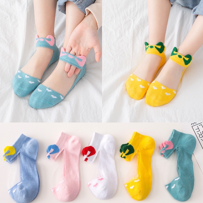 Kaos Kaki Anak Tipis Transparan Import isi 5pcs / Baby Kids Toddler Socks