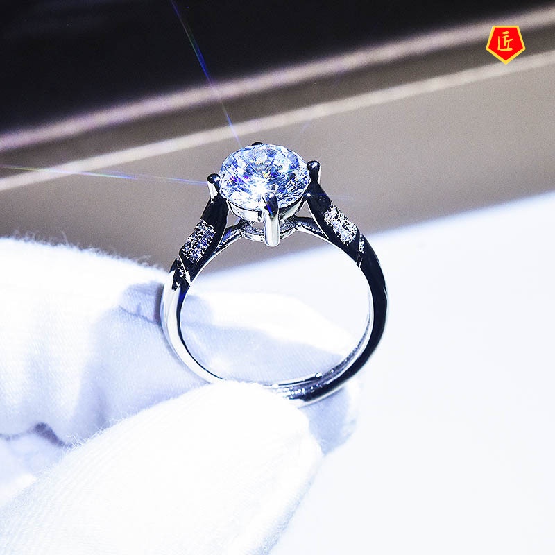 [Ready Stock]Creative Classic Moissanite Four-Claw Ring