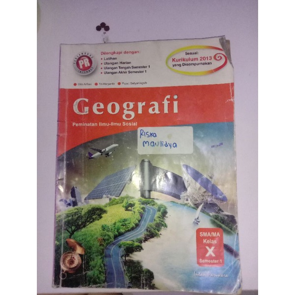 buku lks geografi kelas 10 semester 1 (preloved)(bekas)