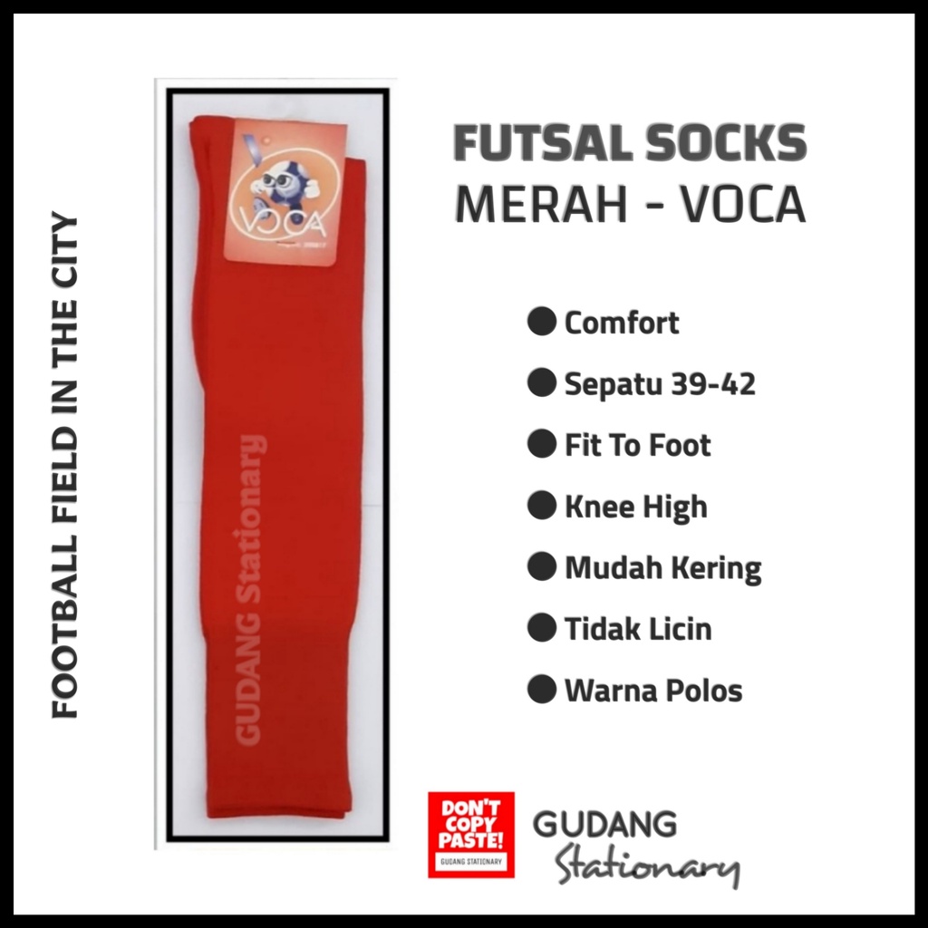 Kaos Kaki Futsal VOCA Merah