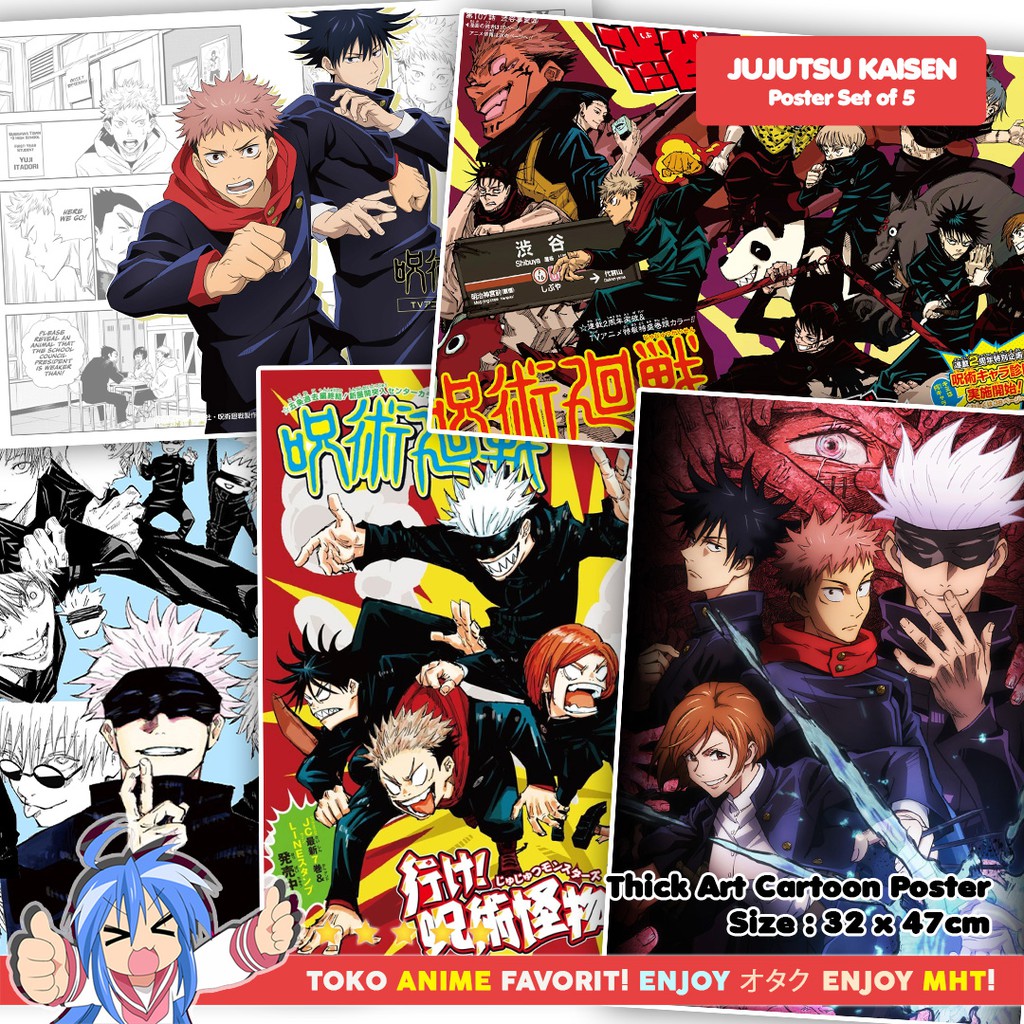 Poster Anime Jujutsu Kaisen Set Of 5