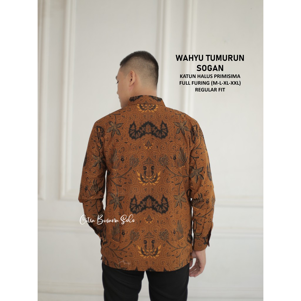 WAHYU TUMURUN Sogan Batik Pria Full Furing Bahan Katun Halus Primisima