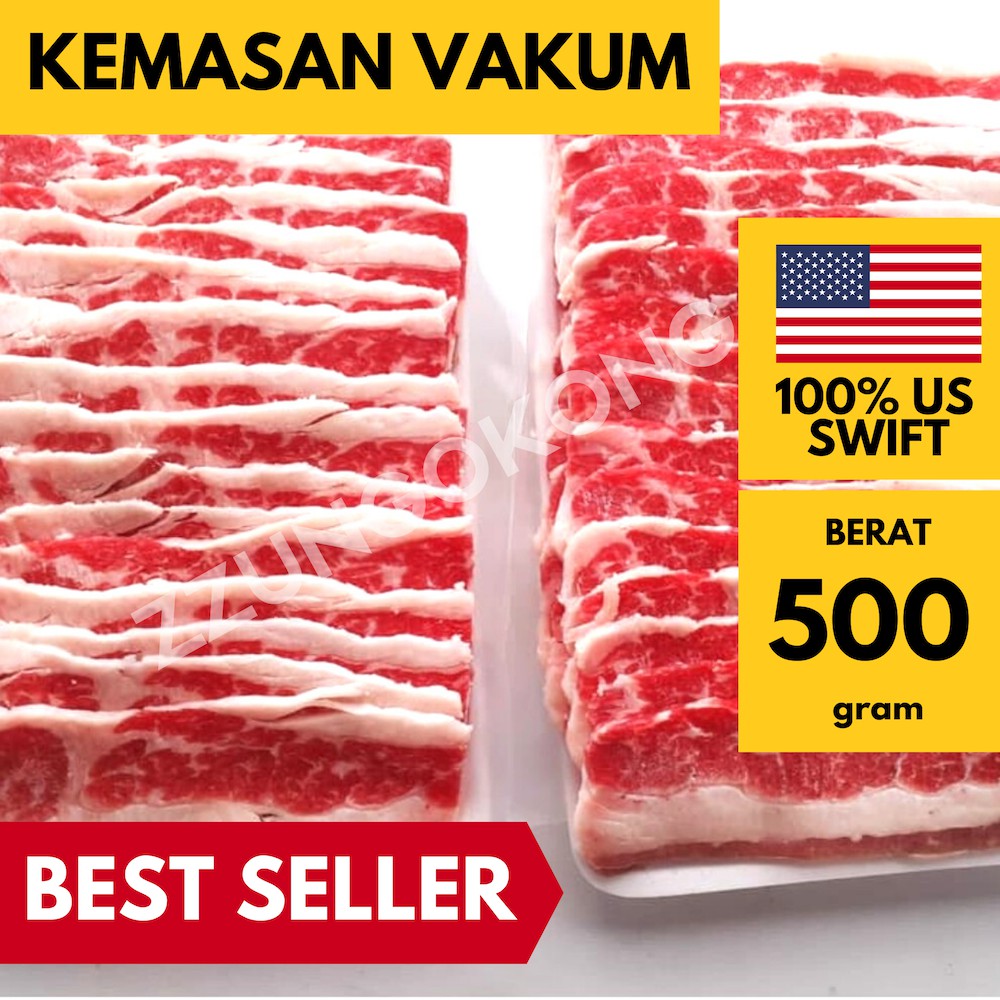Shortplate  VAKUM Beef Slice daging sapi yoshinoya 500 gram 500gr sertifikat halal Short Plate