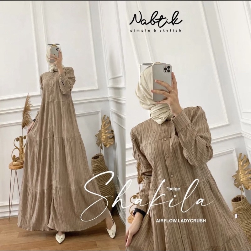 GAMIS GISKA LIO SYAHIRA AIRFLOW LADY CRUSH DRESS WANITA CIKA ZULFA CERIS BAVIN SHAKILA DRES MUSLIM