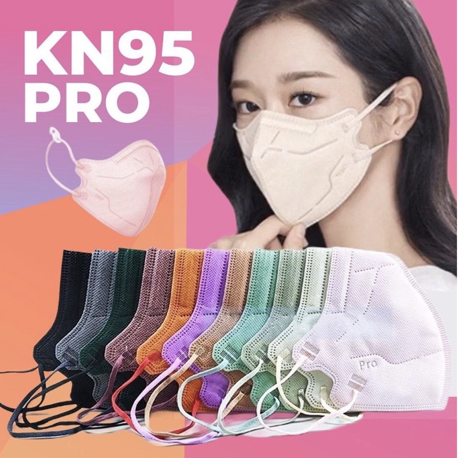 MASKER KN95 PRO / KF94 PRO 5 PLY ISI 10 PCS PREMIUM COLOR MASK SETARA MOUSON READY COD