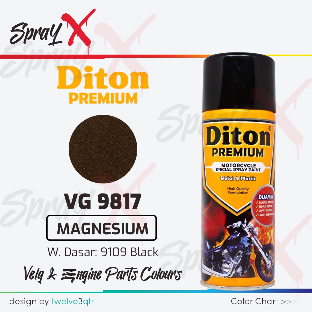 DITON PREMIUM VELG & ENGINE PARTS MAGNESIUM VG 9817 / MAGNESIUM #VG9817 400ML - CAT SEMPROT