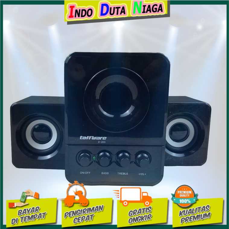 IDN TECH - Taffware Speaker Stereo 2.1 with Subwoofer &amp; USB Power - D-203