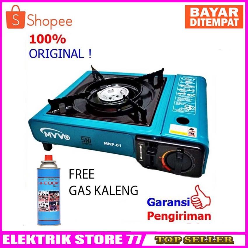 MYVO Kompor Gas Portable 2in1 Free Gas Kaleng