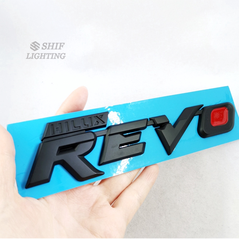 1pc Stiker Emblem Logo Hilux Revo Bahan Abs Warna Hitam Untuk Mobil Toyota Revo