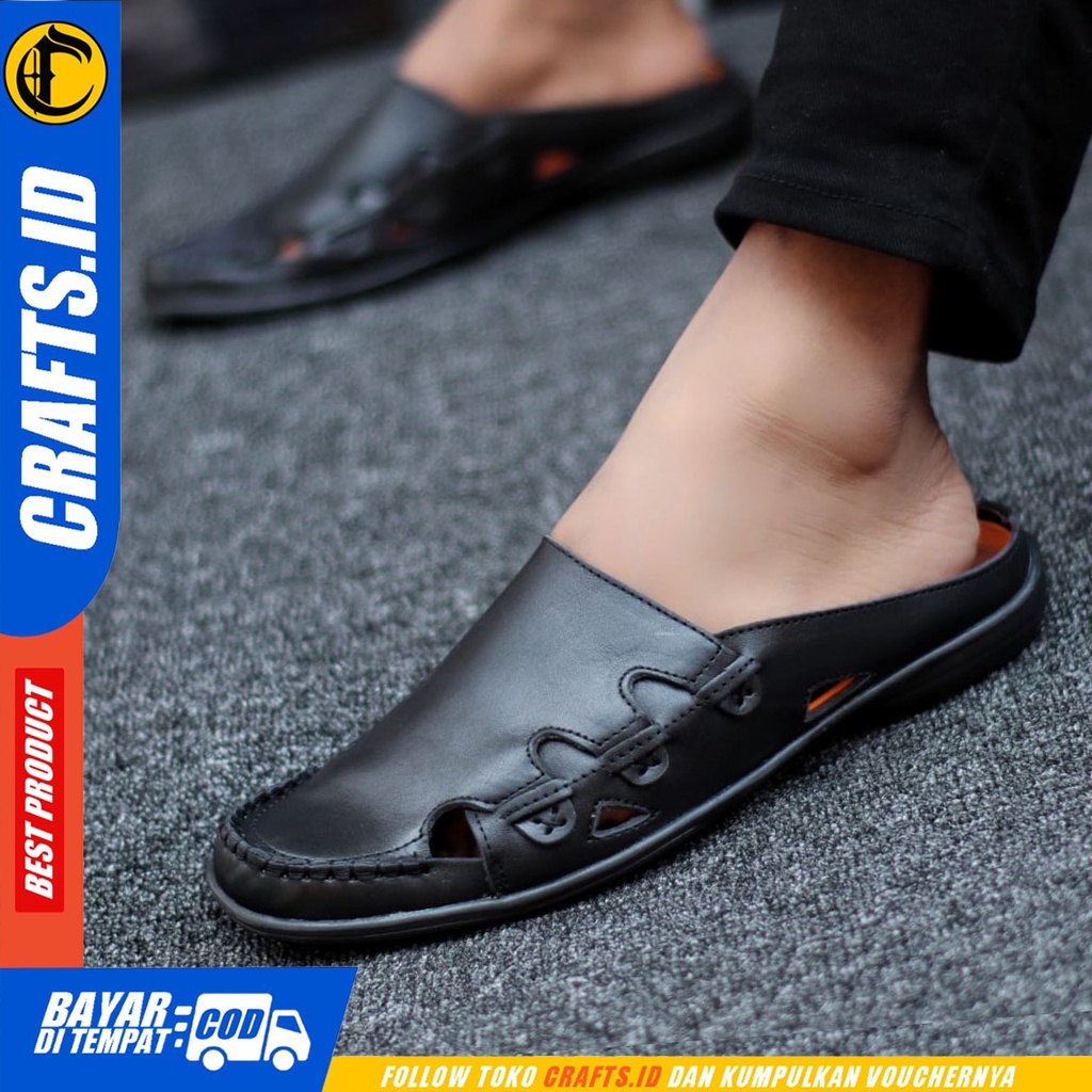 Crafts Gotenz - Sepatu Sandal Casual Bustong Kulit Asli Pria Original