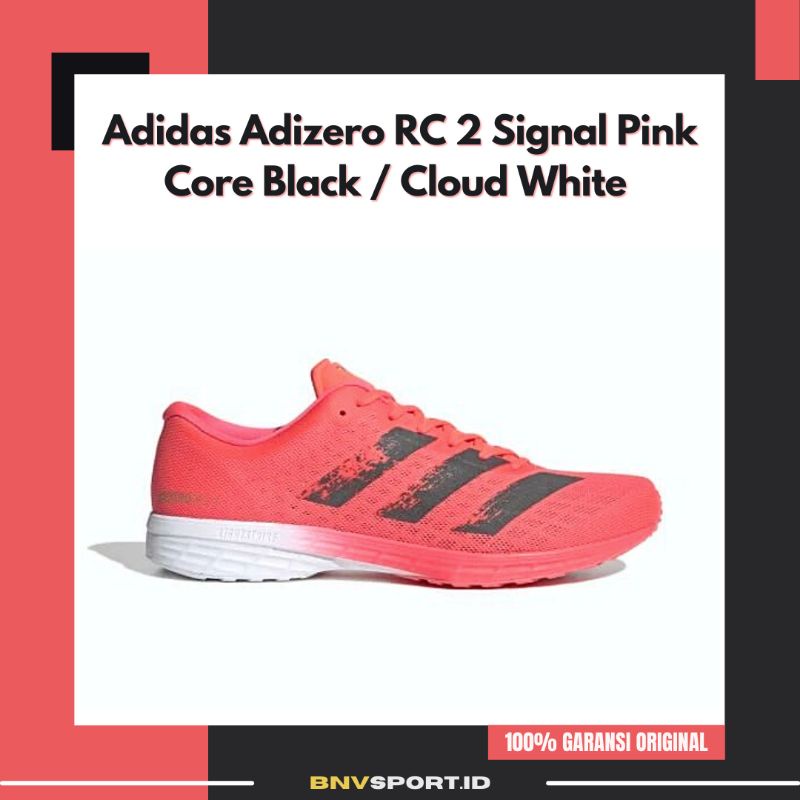 Sepatu Running Pria Adidas Adizero RC 2 Signal Pink / Core Black / Cloud White EG4679 Original Sneak