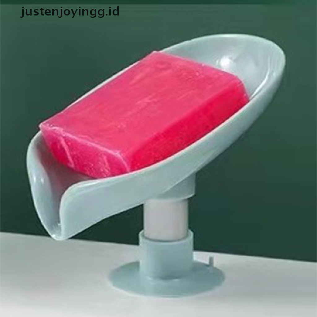 // justenjoyingg.id // Leaf Shape Soap Box Drain Soap Holder  Bathroom Soap Holder sponge Storage Plate ~