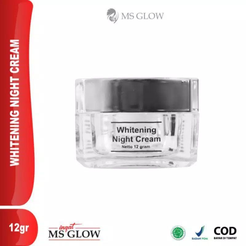 Whitening night cream MS Glow 100% original skincare pelembab wajah wanita termurah (bisa cod)