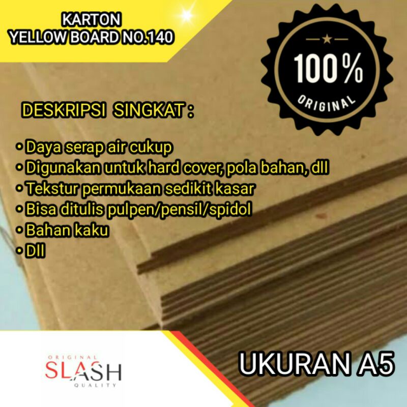 KERTAS KARTON TEBAL BOT / CARTON YELLOW HARD BOARD NO. 30 UKURAN A5 WARNA MOTIF 2 SISI