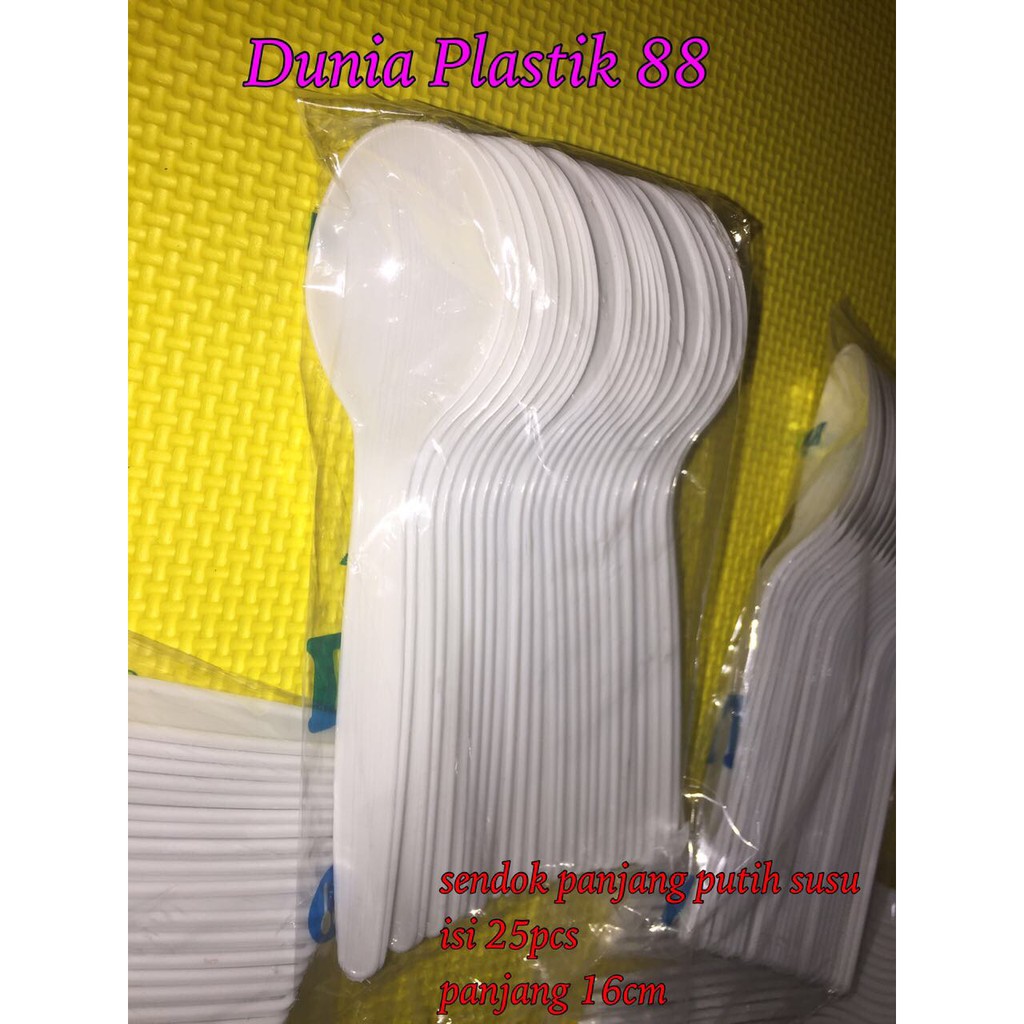 sendok panjang / sendok plastik / sendok plastik panjang putih susu