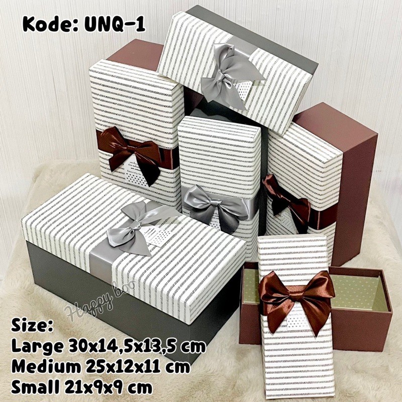 gift box kado kotak kado hampers set 3 susun / satuan large medium small gift box unq1 sedang besar