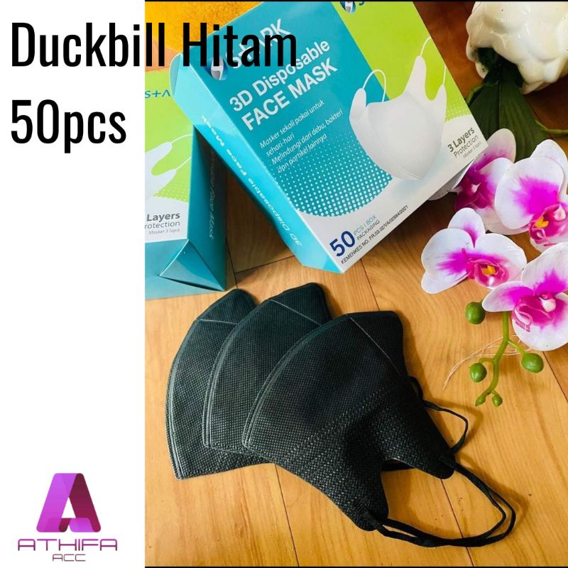 Masker Duckbill Hitam Garis Hidung