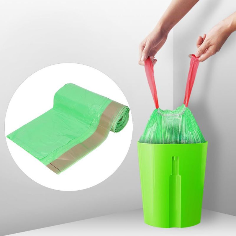 kantong sampah gulung dengan tali serut 1 roll isi 15 lembar