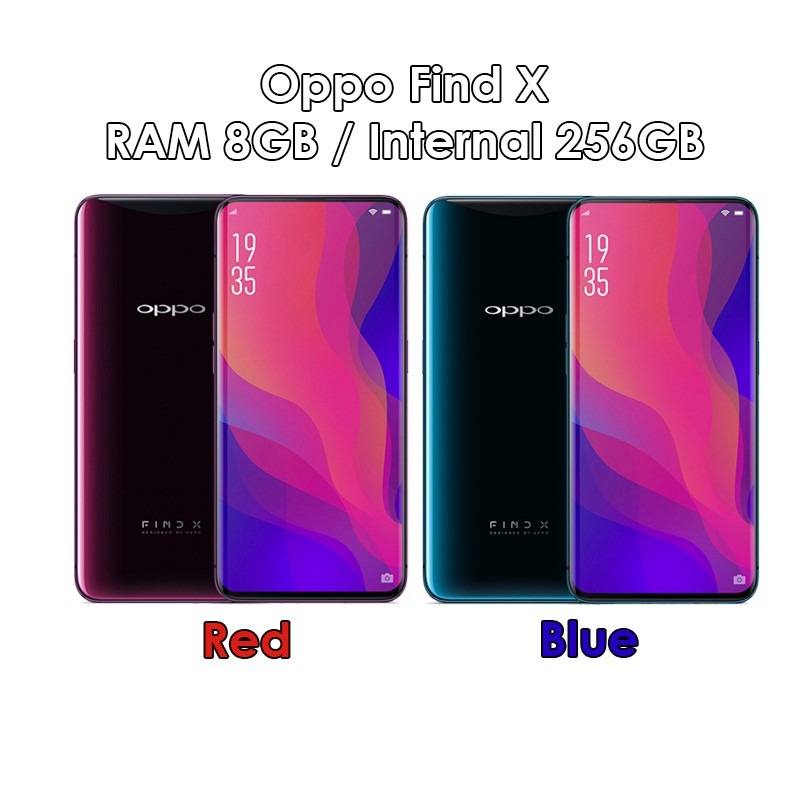 Oppo Find X - RAM 8GB ROM 256GB (8/256) - Red / Blue - Baru NEW - Resmi
