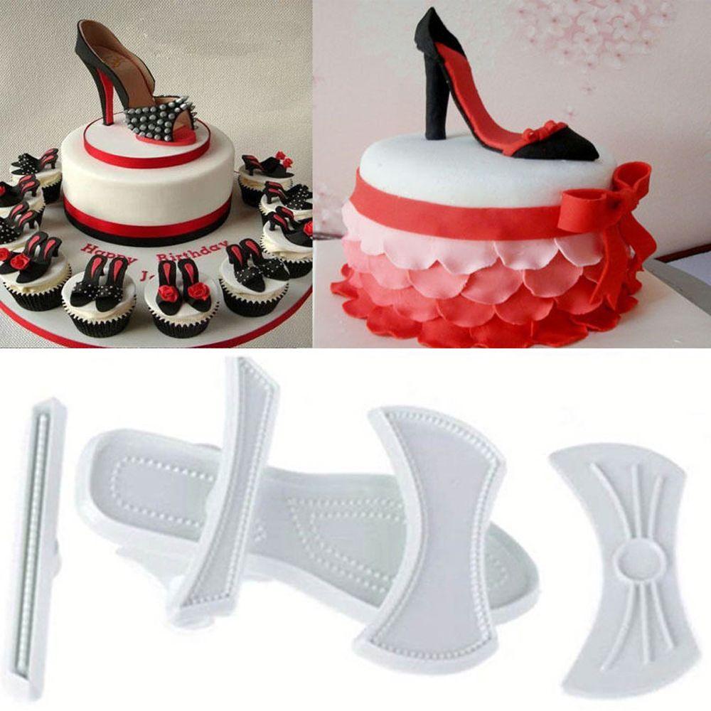 R-FLOWER 9pcs /Set Cetakan Fondant Kue Hot Sugarcraft Alat Dekorasi Sepatu Hak Tinggi