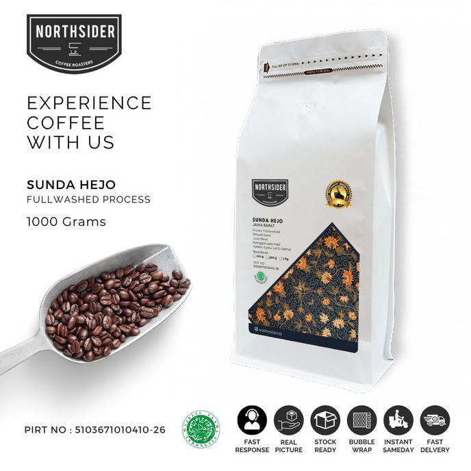 

BIJI KOPI ARABIKA GARUT SUNDA HEJO FULLIWASHED-1KG NORTHSIDER COFFEE