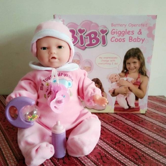 Mainan Boneka Bayi Bibi Lucu Bersuara, Menangis , Wajah Berekspresi